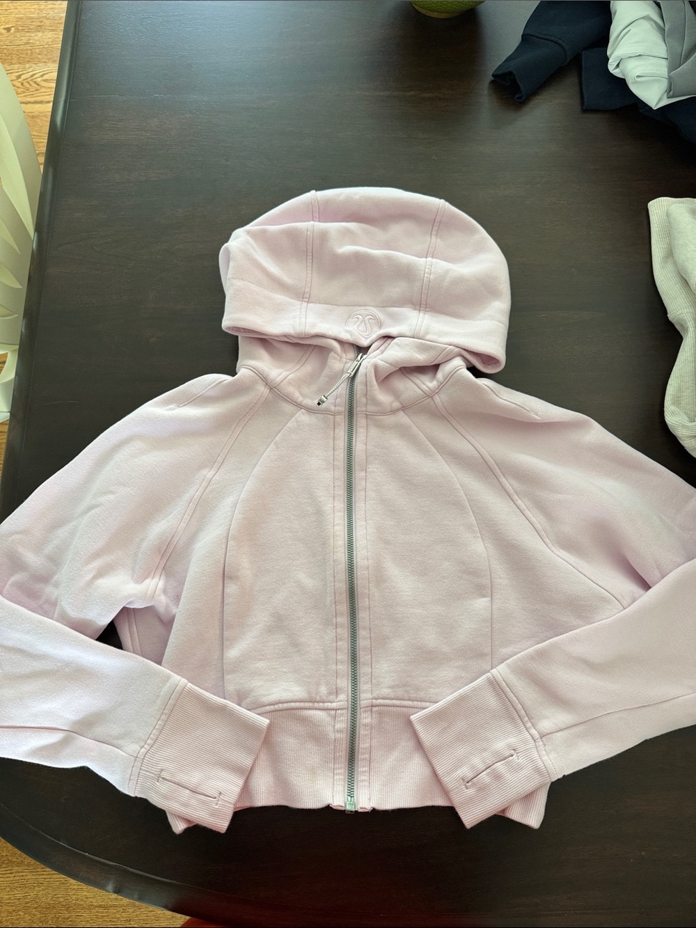 LULULEMON Light Pink Cropped Scuba Full Zip Hoodie 4/XS
